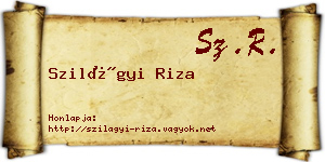 Szilágyi Riza névjegykártya
